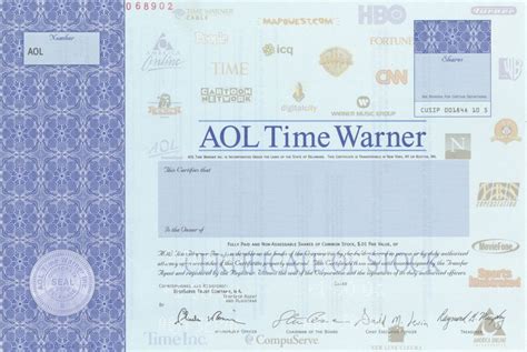 aol time warner stock.